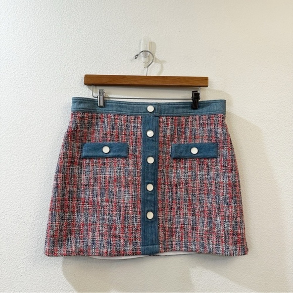 House Of Harlow 1960 Women's Tweed A-Line Mini Skirt Preppy Academia Size‎ 12 - Picture 2 of 11